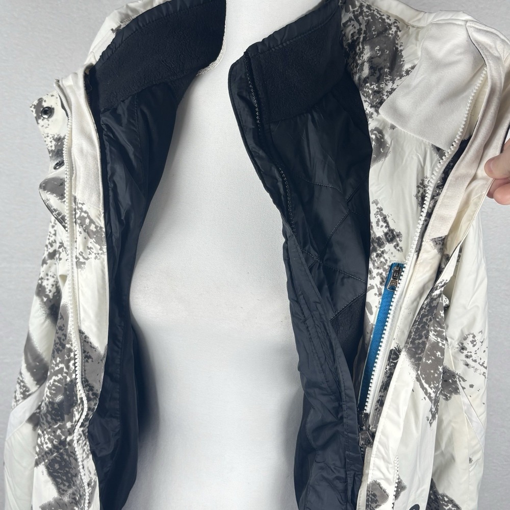 Columbia Interchange 3-in-1 Ski Jacket Size M Omni Tech Zip Gray Black Ivory Geo - Picture 9 of 16